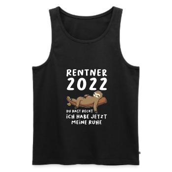 Rentner 2022 Faultier Ruhestand Geschenk - Männer Premium Bio Tank Top - Schwarz - Vorne - Michal (187cm)