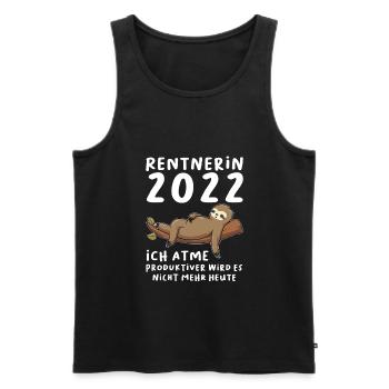 Rentnerin 2022 Faultier Ruhestand Geschenk - Männer Premium Bio Tank Top - Schwarz - Vorne - Michal (187cm)
