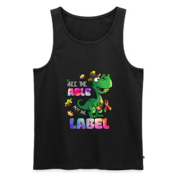 Autism See The Able Not The Label - Men's Premium Organic Tank Top - black - Front - AI Model Male 178 light (178cm)
