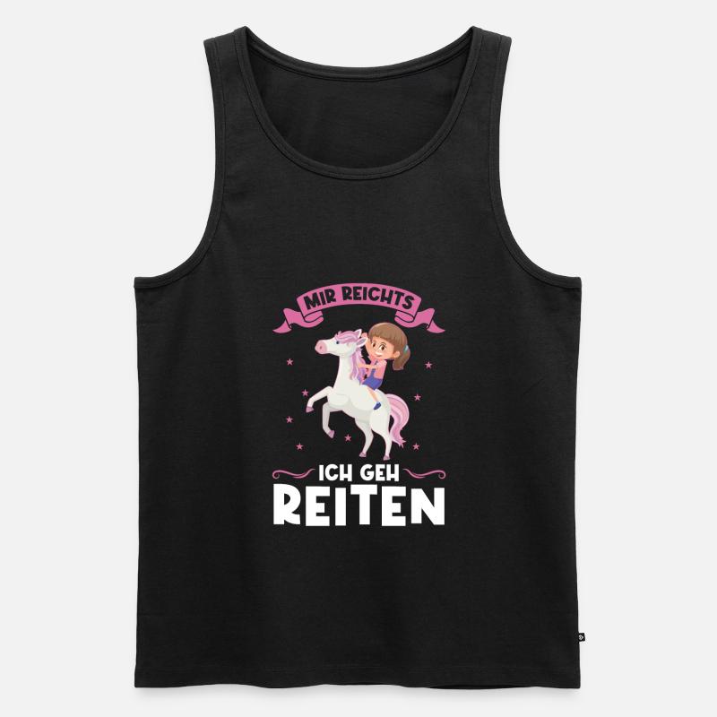 Reiten Mädchen Reiterin Geschenk - Männer Premium Bio Tank Top - Schwarz