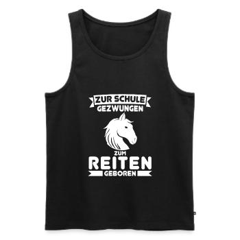 Schulkind Reiterin Pferdeliebhaberin Geschenk - Männer Premium Bio Tank Top - Schwarz - Vorne - Michal (187cm)