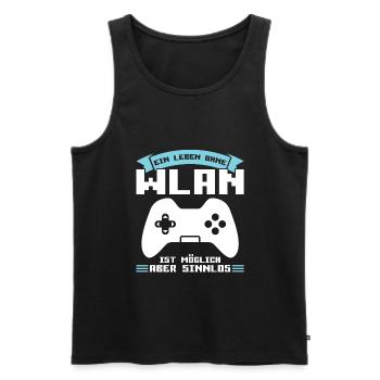 Gaming Zocken Gamer Geschenk - Männer Premium Bio Tank Top - Schwarz - Vorne - Michal (187cm)
