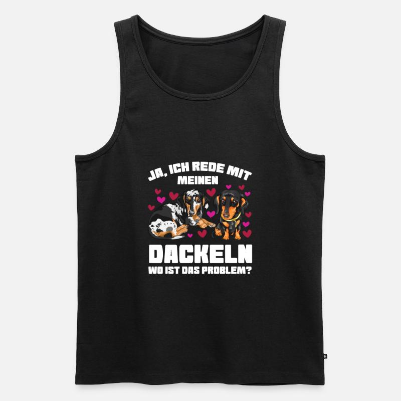 Dackel Hund Dachshund Geschenk - Männer Premium Bio Tank Top - Schwarz