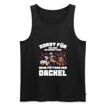Dackel Hund Dachshund Geschenk - Männer Premium Bio Tank Top - Schwarz - Vorne - Michal (187cm)