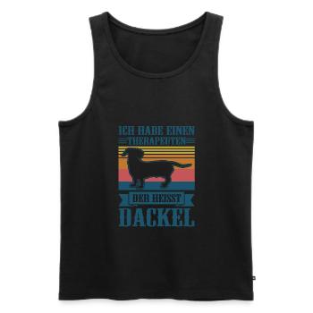 Dackel Hund Hundebesitzer Geschenk - Männer Premium Bio Tank Top - Schwarz - Vorne - Michal (187cm)