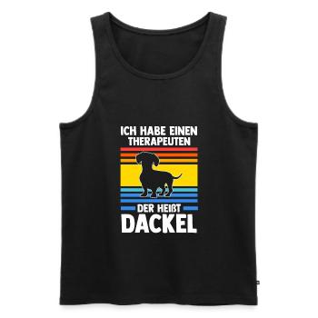 Dackel Hund Dachshund Geschenk - Männer Premium Bio Tank Top - Schwarz - Vorne - Michal (187cm)