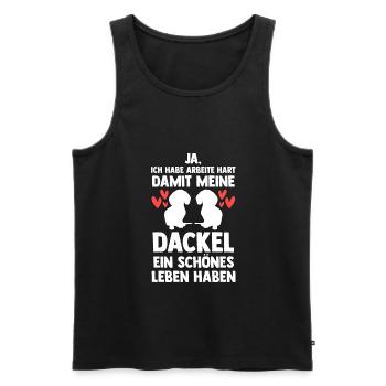 Dackel Hund Dachshund Geschenk - Männer Premium Bio Tank Top - Schwarz - Vorne - Michal (187cm)