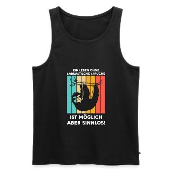 Faultier Sarkasmus Sarkastischer Spruch Geschenk - Männer Premium Bio Tank Top - Schwarz - Vorne - AI Model Male 178 light (178cm)