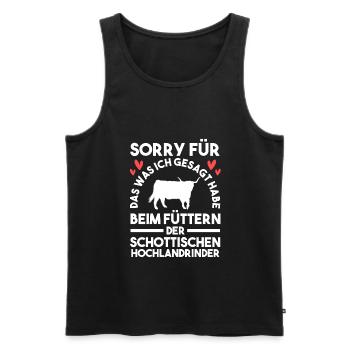 Hochlandrind Zucht Schottland Geschenk - Männer Premium Bio Tank Top - Schwarz - Vorne - Michal (187cm)