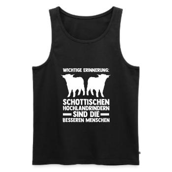 Hochlandrind Zucht Schottland Geschenk - Männer Premium Bio Tank Top - Schwarz - Vorne - Michal (187cm)
