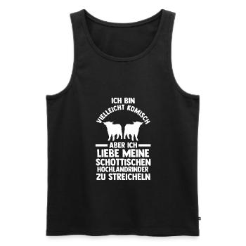 Hochlandrind Zucht Schottland Geschenk - Männer Premium Bio Tank Top - Schwarz - Vorne - Michal (187cm)