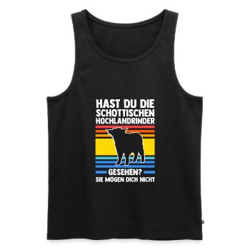 Hochlandrind Zucht Hochlandrinder Geschenk - Männer Premium Bio Tank Top - Schwarz - Vorne - Michal (187cm)