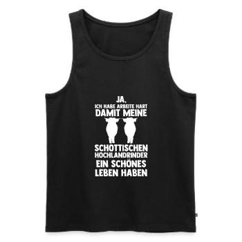 Hochlandrind Zucht Hochlandrind Züchter Geschenk - Männer Premium Bio Tank Top - Schwarz - Vorne - Michal (187cm)