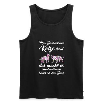 Katze Tier Katzenhalter Geschenk - Männer Premium Bio Tank Top - Schwarz - Vorne - AI Model Male 178 light (178cm)