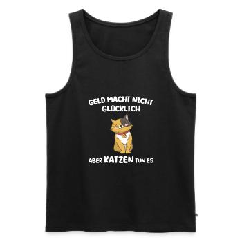 Katze Tier Katzen Geschenk - Männer Premium Bio Tank Top - Schwarz - Vorne - Michal (187cm)