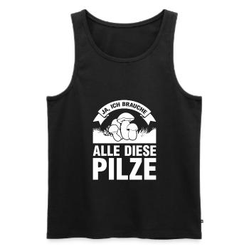 Pilze Sammeln Pilzjagd Geschenk - Männer Premium Bio Tank Top - Schwarz - Vorne - Michal (187cm)