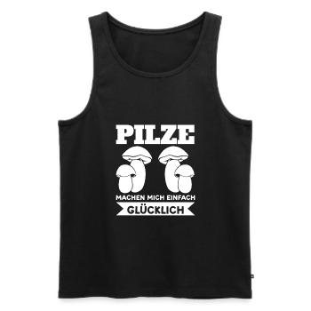 Pilze Sammeln Pilzsuche Geschenk - Männer Premium Bio Tank Top - Schwarz - Vorne - Michal (187cm)