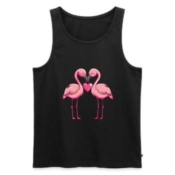 Flamingo Paar Liebe Valentinstag - Männer Premium Bio Tank Top - Schwarz - Vorne - Michal (187cm)