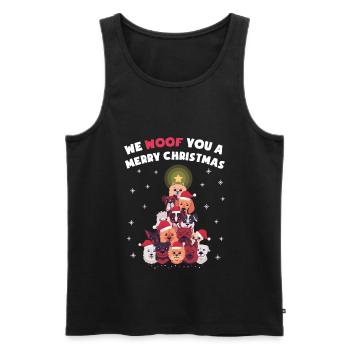 We Woof You A Merry Christmas - Christmas Dogs - Men's Premium Organic Tank Top - black - Front - AI Model Male 178 light (178cm)