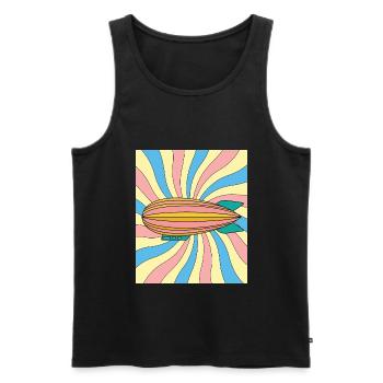 Retro Vintage Zeppelin Flying - Men's Premium Organic Tank Top - black - Front - AI Model Male 178 light (178cm)