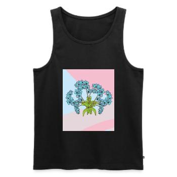 Vintage Blumen Orchideen Bunt - Männer Premium Bio Tank Top - Schwarz - Vorne - AI Model Male 178 light (178cm)