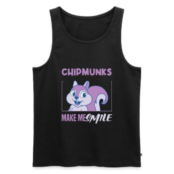 Émias Sourire Mignon Forêt Animal Nature - Débardeur bio Premium Homme - noir - Devant - Michal (187cm)