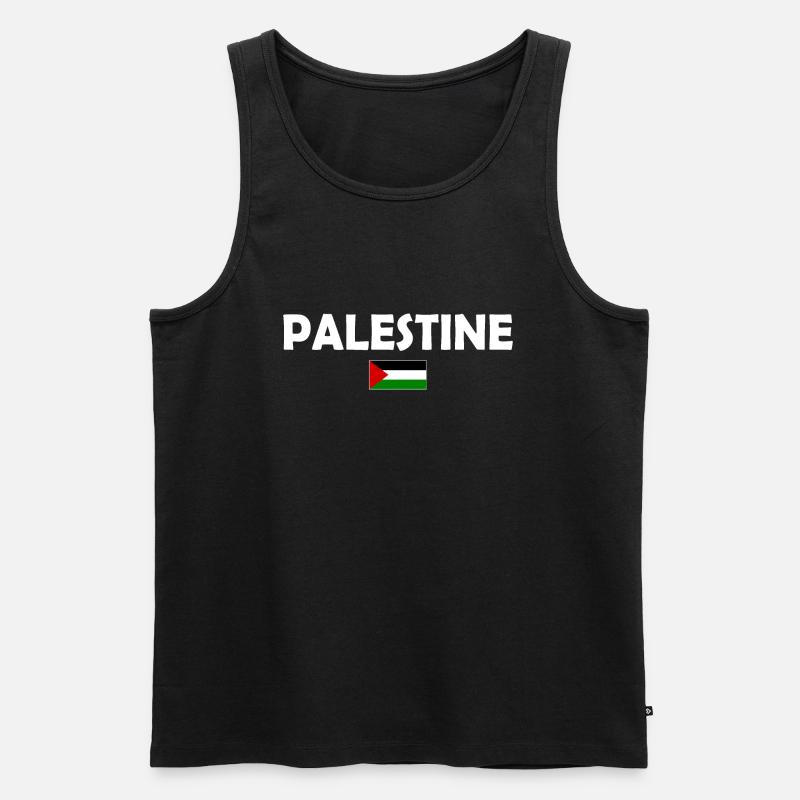 Free Palestine - Männer Premium Bio Tank Top - Schwarz