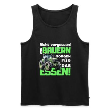Bauern Demo Spruch lustig mit Traktor - Männer Premium Bio Tank Top - Schwarz - Vorne - AI Model Male 178 light (178cm)