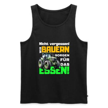Bauern Demo Proteste 2024 Spruch Farmers for Futur - Männer Premium Bio Tank Top - Schwarz - Vorne - Michal (187cm)