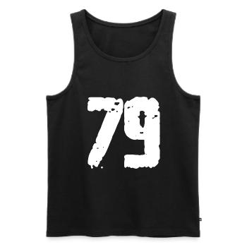 79 Number Vintage - Men's Premium Organic Tank Top - black - Front - Michal (187cm)