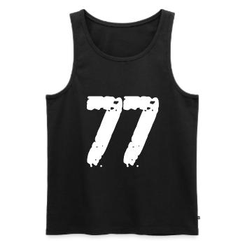 77 Number Vintage - Men's Premium Organic Tank Top - black - Front - AI Model Male 178 light (178cm)