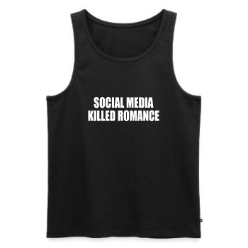 social media killed romance - Men's Premium Organic Tank Top - black - Front - AI Model Male 178 light (178cm)