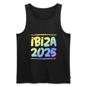 Ibiza 2025 Coloré - Débardeur bio Premium Homme - noir - Devant - Michal (187cm)