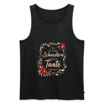 Beste Schwester zur Tante befördert Schwanger - Männer Premium Bio Tank Top - Schwarz - Vorne - Michal (187cm)