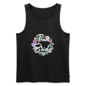 Team Braut Bride JGA Gruppe Party Squad Gang - Männer Premium Bio Tank Top - Schwarz - Vorne - AI Model Male 178 light (178cm)