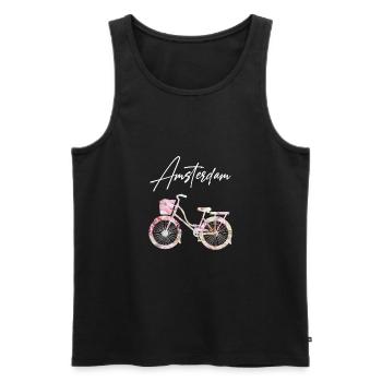 Amsterdam - Men's Premium Organic Tank Top - black - Front - Michal (187cm)