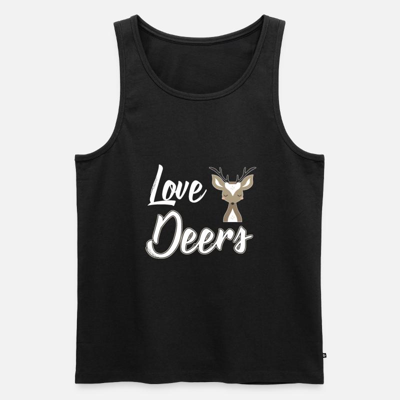 Hirsch Reh - Männer Premium Bio Tank Top - Schwarz