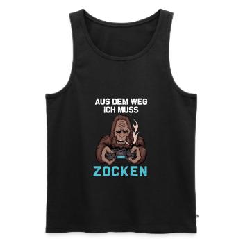Aus dem Weg ich muss ZOCKEN Geschenk Zocker Gamer - Männer Premium Bio Tank Top - Schwarz - Vorne - Michal (187cm)