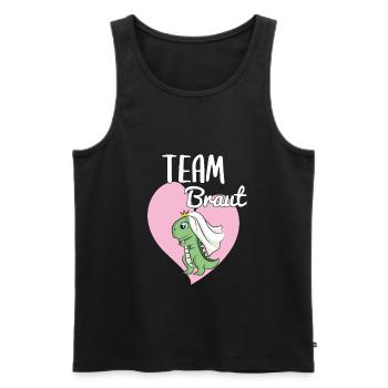 Team Braut Bride JGA Gruppe Dino Dinosaurier - Männer Premium Bio Tank Top - Schwarz - Vorne - AI Model Male 178 light (178cm)