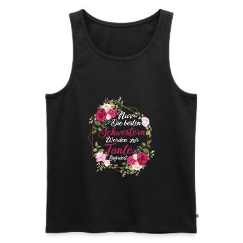 Schwanger Schwangerschaft Tante Schwester Geschenk - Männer Premium Bio Tank Top - Schwarz - Vorne - Michal (187cm)