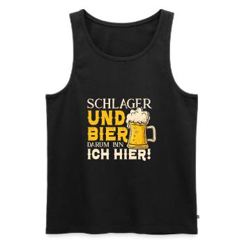 Schlager Schlagerparty Schlagermusik Bier Party - Männer Premium Bio Tank Top - Schwarz - Vorne - Michal (187cm)