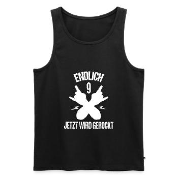 9.Geburtstag Geburtstagsshirt Rock Metal 9 Jahre - Männer Premium Bio Tank Top - Schwarz - Vorne - AI Model Male 178 light (178cm)