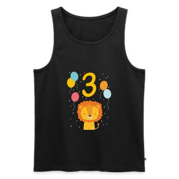 3. Geburtstag Geburtstagsshirt Löwe Dritter Geb - Männer Premium Bio Tank Top - Schwarz - Vorne - AI Model Male 178 light (178cm)