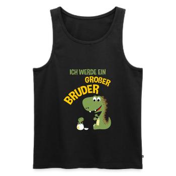 Ich Werde Ein Großer Bruder Dinosaurier Dino - Männer Premium Bio Tank Top - Schwarz - Vorne - Michal (187cm)