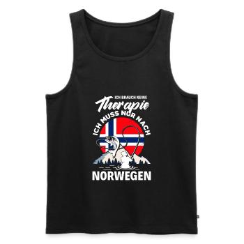 Je n'ai pas besoin de thérapie, je dois aller en Norvège - Débardeur bio Premium Homme - noir - Devant - Michal (187cm)