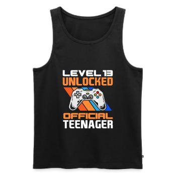 13th birthday boy teenager birthday gamer - Men's Premium Organic Tank Top - black - Front - Michal (187cm)
