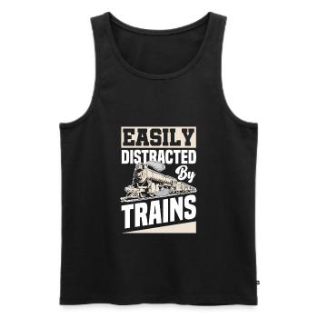 Train train lover trains train driver train driver - Men's Premium Organic Tank Top - black - Front - AI Model Male 178 light (178cm)