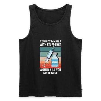 T1D Diabetes Type 1 Diabetic Gift - Men's Premium Organic Tank Top - black - Front - AI Model Male 178 light (178cm)