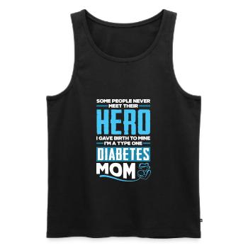T1D Diabetes Typ 1 Diabetiker Geschenk - Männer Premium Bio Tank Top - Schwarz - Vorne - Michal (187cm)