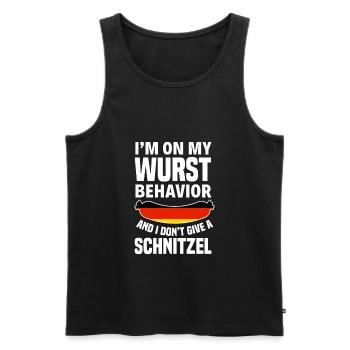 I Don't Give A Schnitzel Funny - Men's Premium Organic Tank Top - black - Front - AI Model Male 178 light (178cm)